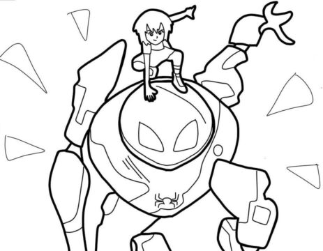 Dibujo de Nio en el Chico Robot para Colorear