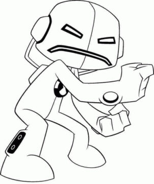 Dibujo de Robot Aliengena de Ben 10 para Colorear