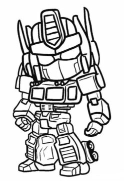 Dibujo de Robot Chibi Optimus para Colorear