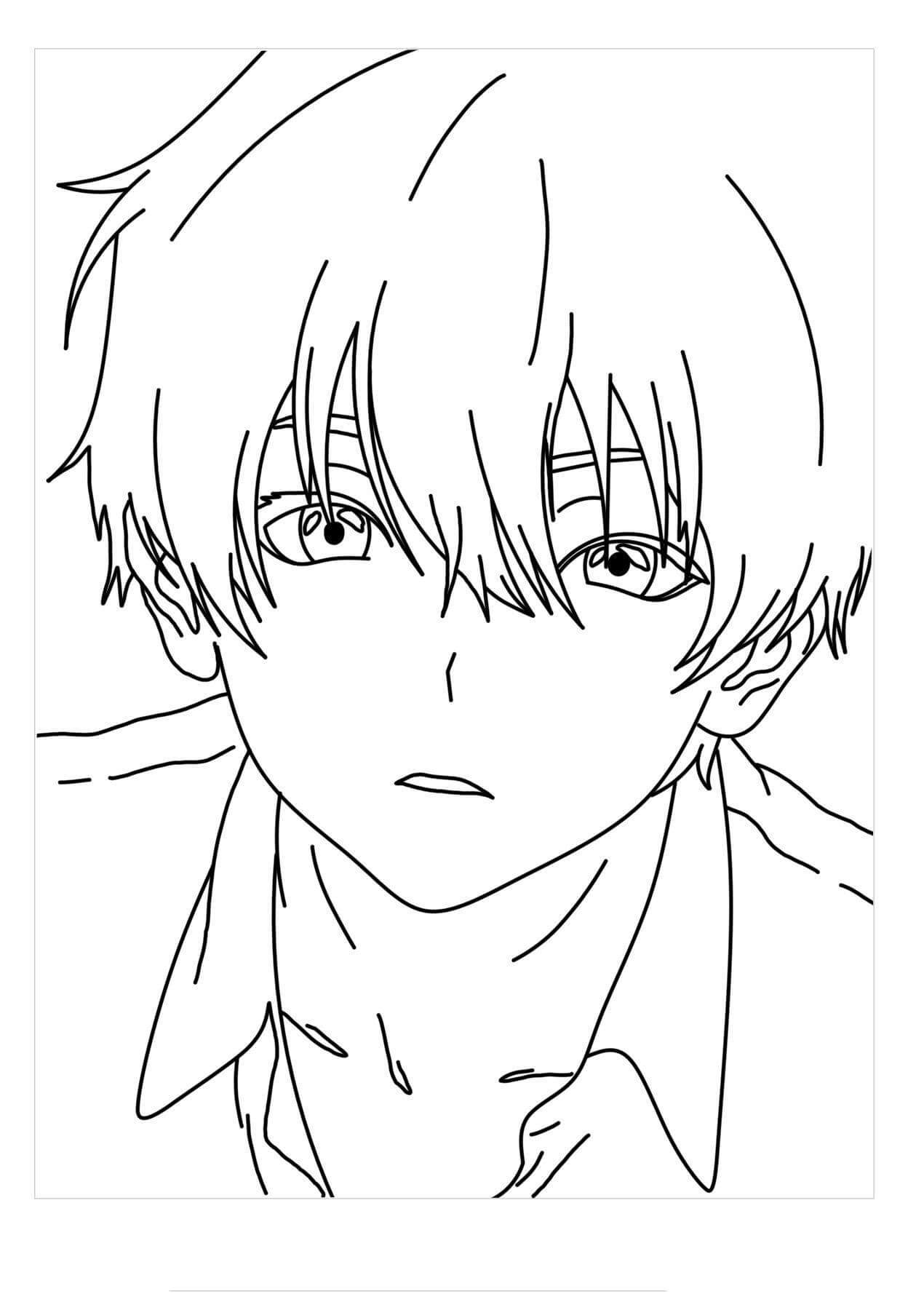 Dibujo de Chico Anime para Colorear