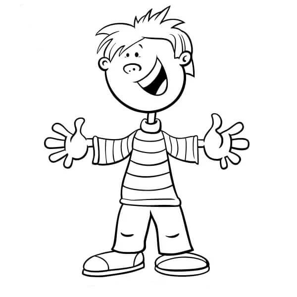 Dibujo de Chico Divertido para Colorear