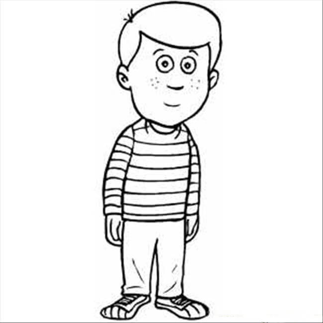Dibujo de Chico de Pie para Colorear