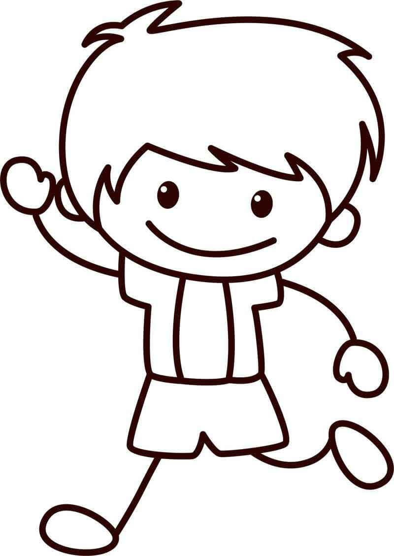 Dibujo de Nio Feliz Nios Escuela para Colorear