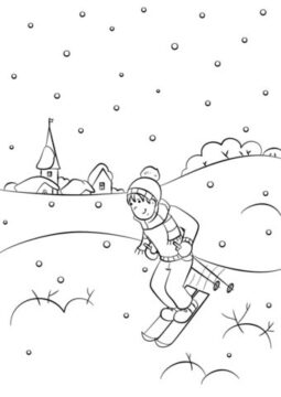 Dibujo de Nio Snowboard para Colorear