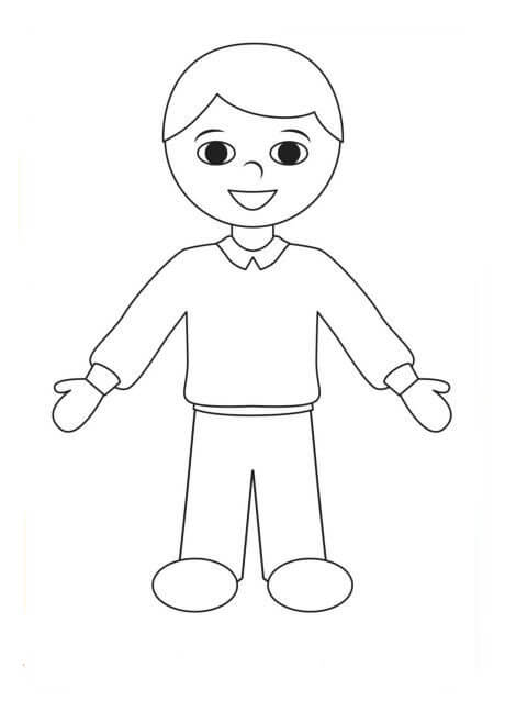 Dibujo de Nio de la Escuela para Colorear