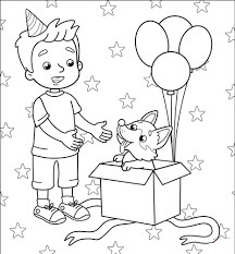 Dibujo de Nio y Perro para Colorear