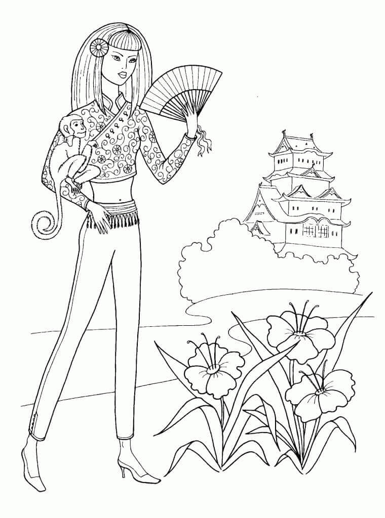Dibujo de Adolescente China para Colorear