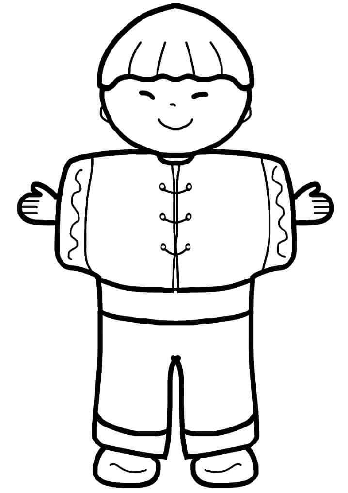 Dibujo de Chico Chino para Colorear