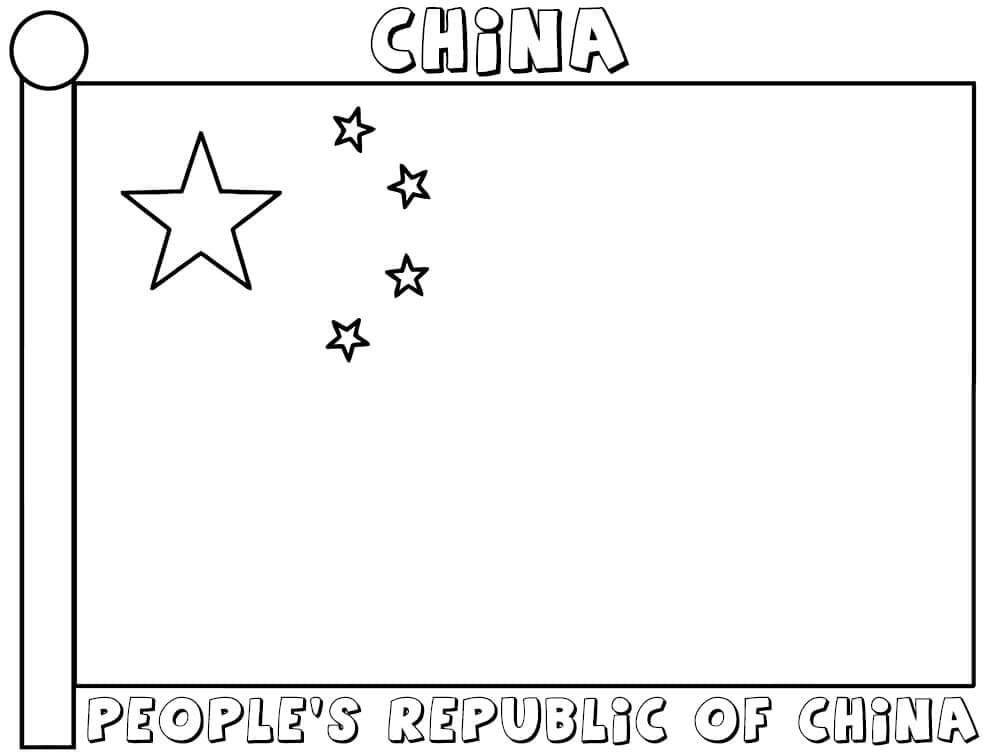 Dibujo de China de Bandera para Colorear