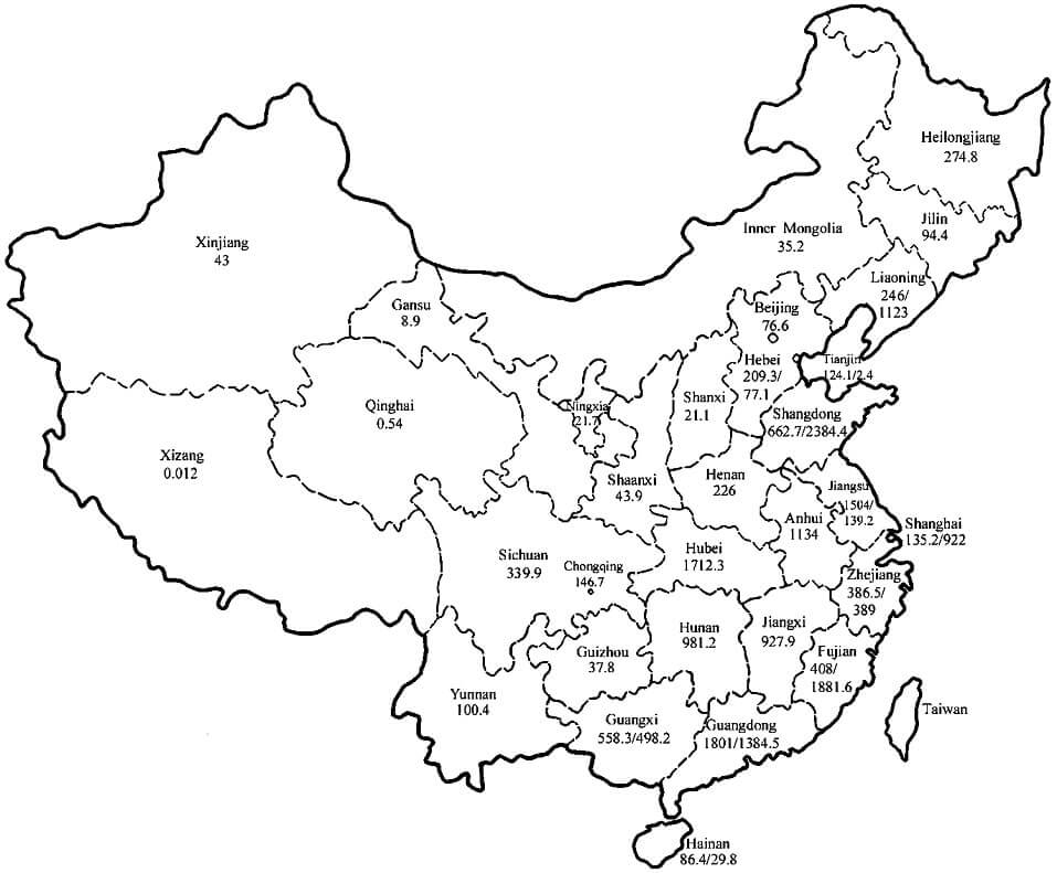 Dibujo de Mapa de China para Colorear