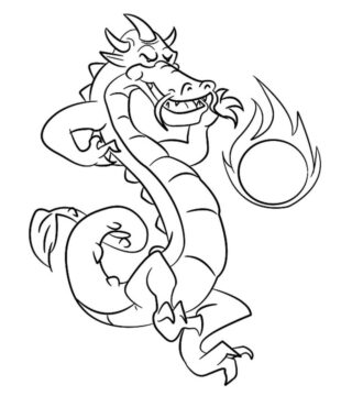 Dibujo de Poderoso Dragn Chino para Colorear