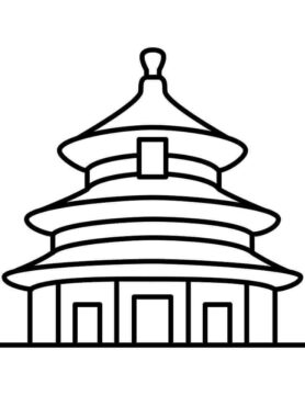 Dibujo de Templo del Cielo en Beijing para Colorear