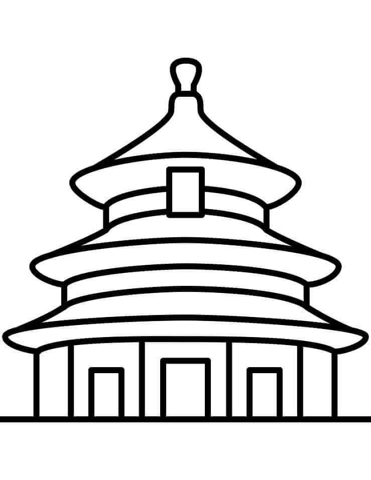 Dibujo de Templo del Cielo en Beijing para Colorear