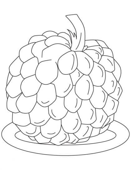 Dibujo de Guanbana Est en el Plato para Colorear