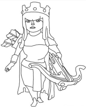 Dibujo de Reina Arquera para Colorear