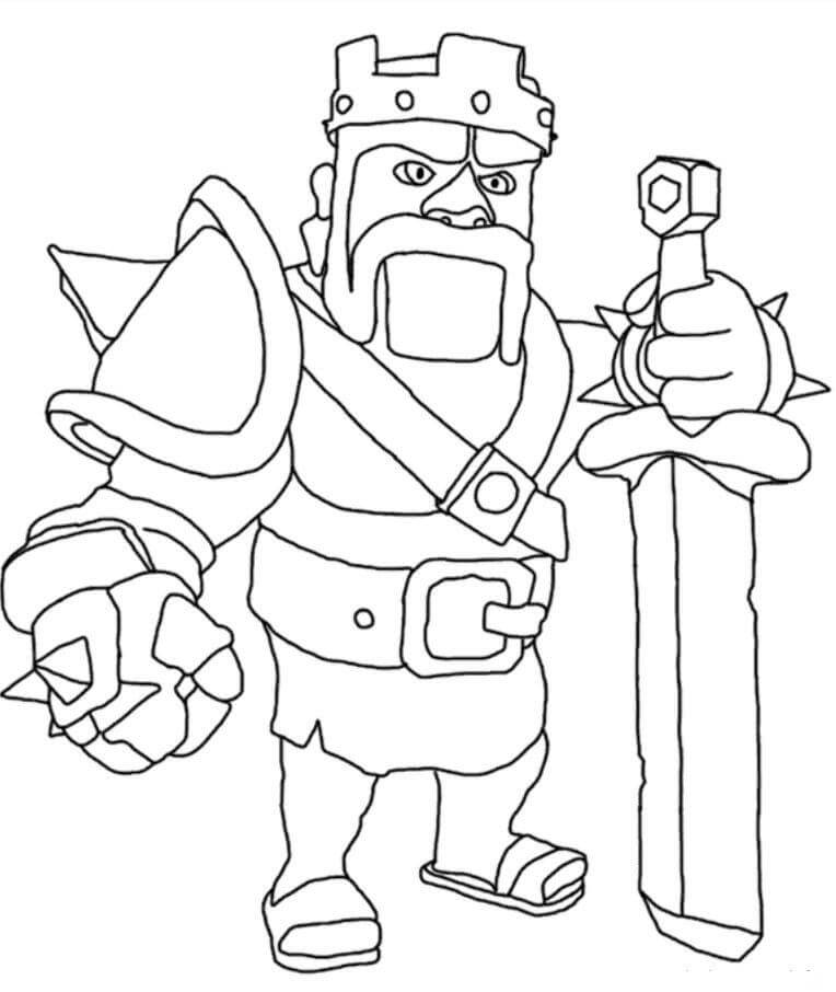 Dibujo de Rey Brbaro para Colorear
