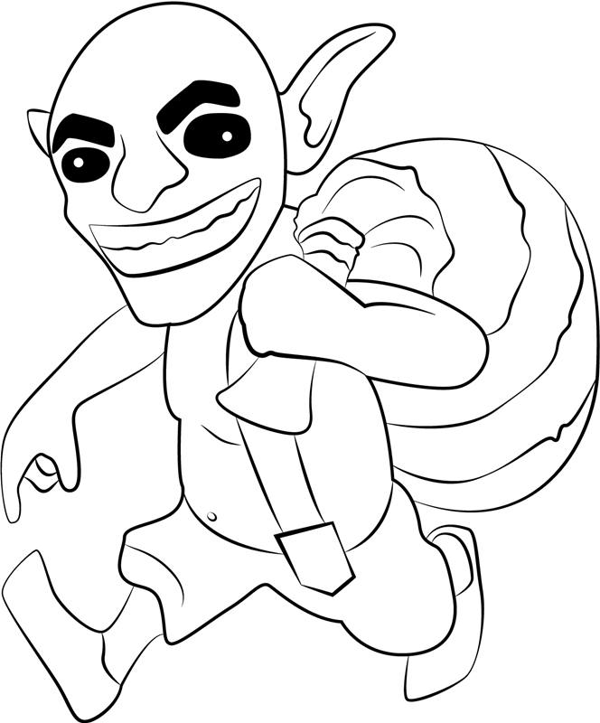Dibujo de Duende Caminando para Colorear