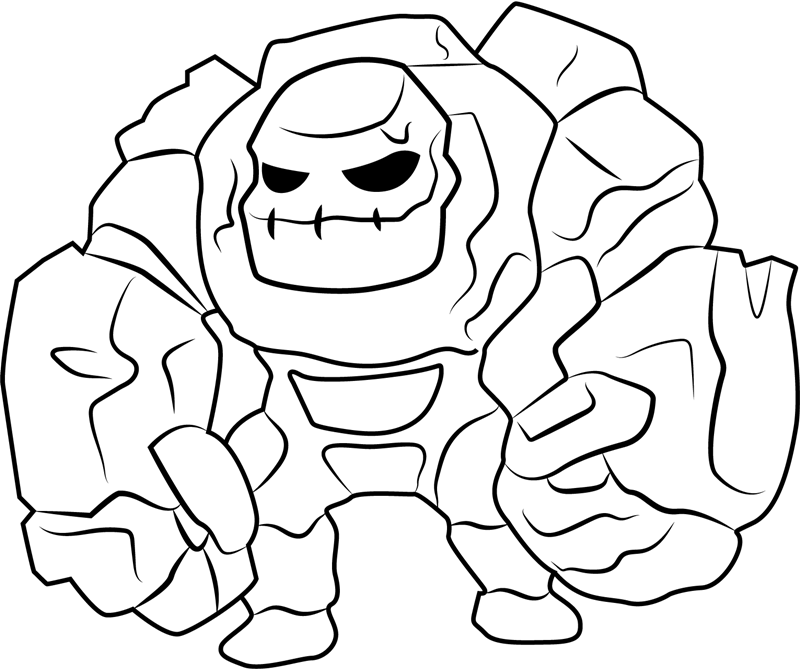 Dibujo de Golem Fuerte para Colorear