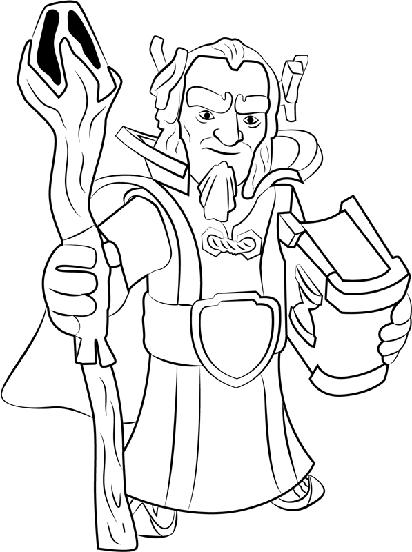 Dibujo de Gran Guardian Sonriendo para Colorear