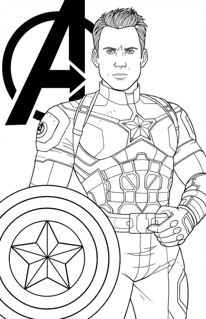 Dibujo de Capitn Amrica de Chris para Colorear