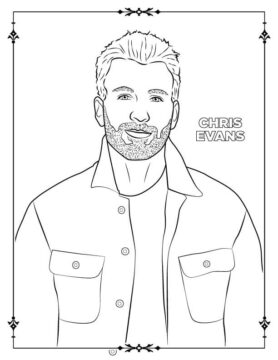 Dibujo de Chris Evans Sonriendo para Colorear