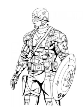 Dibujo de Genial Capitn Amrica de Chris para Colorear