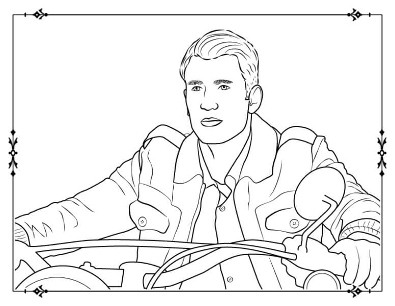 Dibujo de Guapo Chris Evans para Colorear