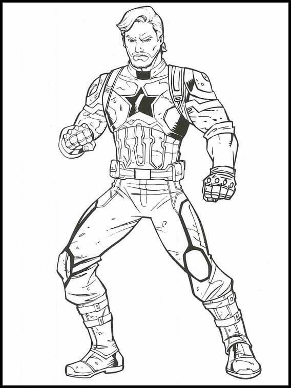 Dibujo de Vengador Endgame Capitn Amrica de Chris Evans para Colorear