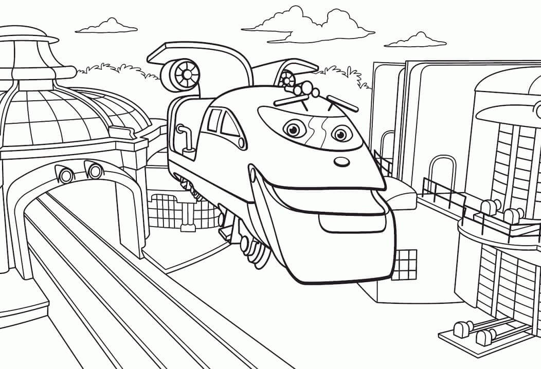 Dibujo de Accin Chugger en Chuggington para Colorear