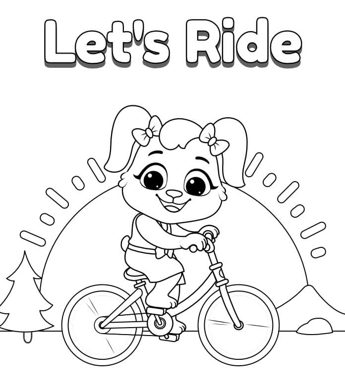 Dibujo de Ciclismo Vamos a Montar para Colorear
