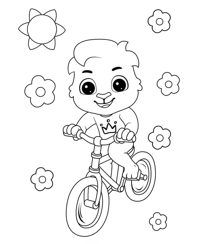 Dibujo de Ciclismo de Dibujos Animados para Colorear