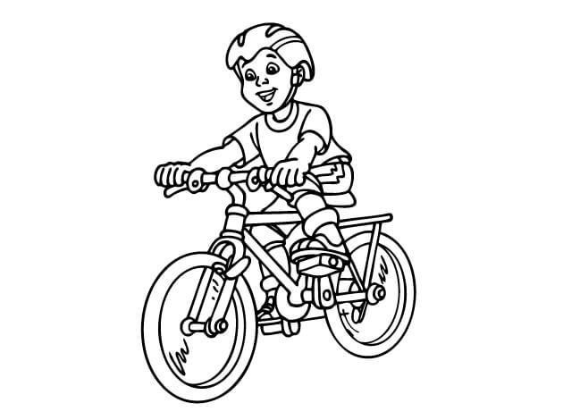 Dibujo de Ciclismo de Estudiantes para Colorear