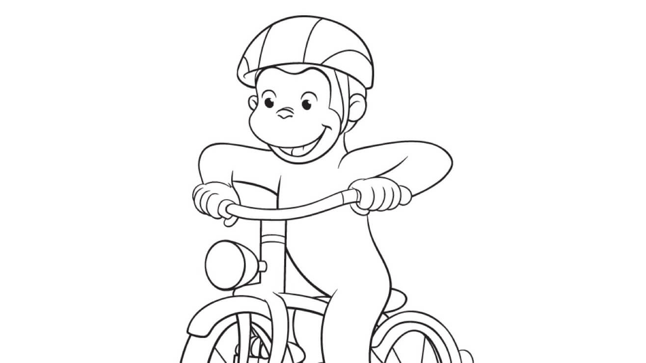 Dibujo de Mono Ciclista para Colorear