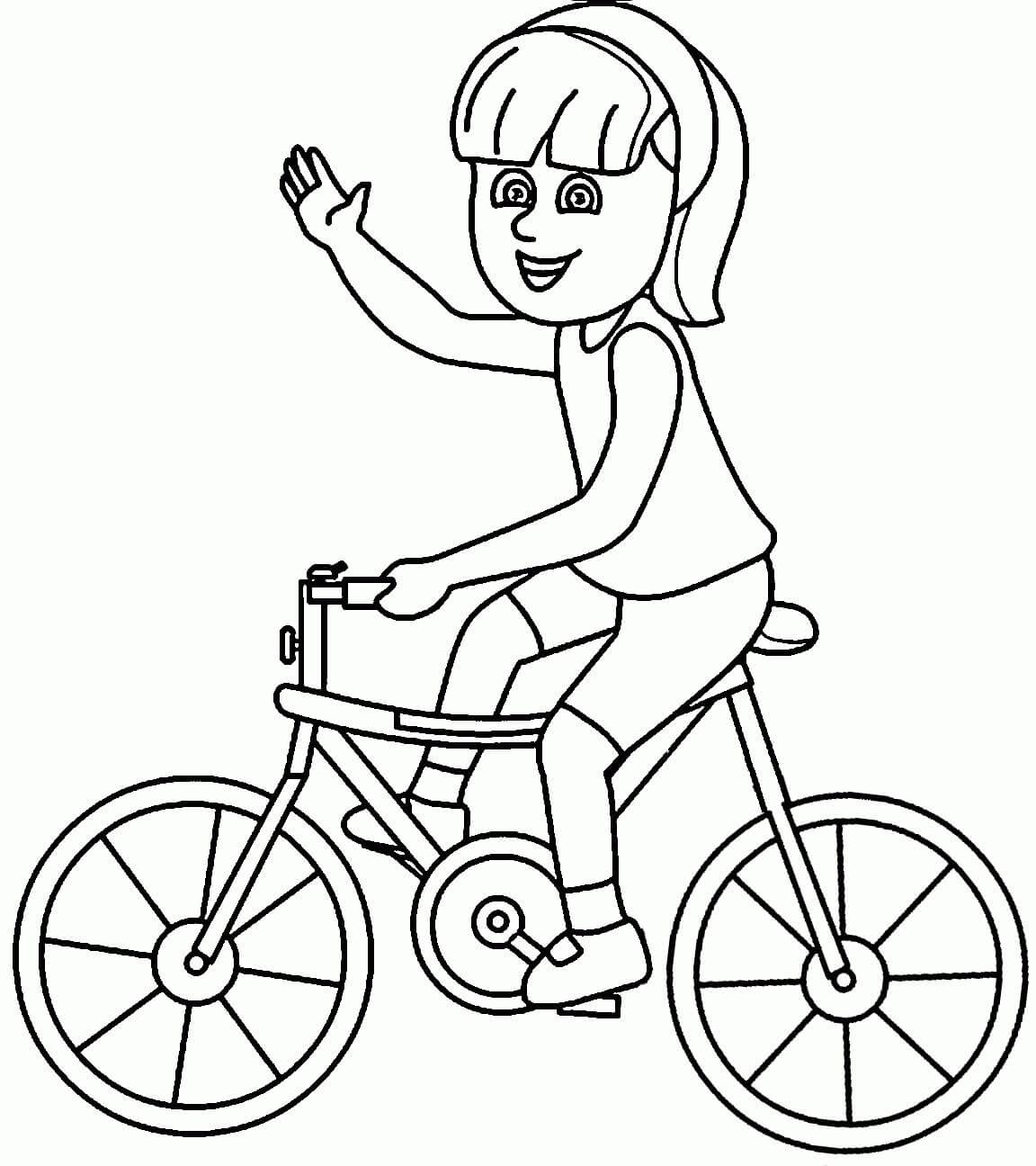 Dibujo de Nia Ciclismo para Colorear