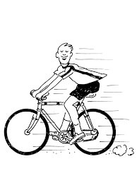 Dibujo de Nio Montar Bicicleta para Colorear