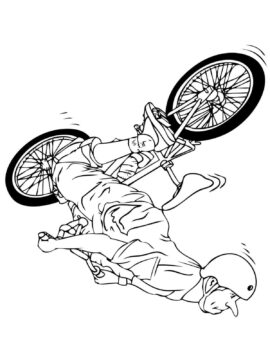 Dibujo de Un Ciclista Cae para Colorear