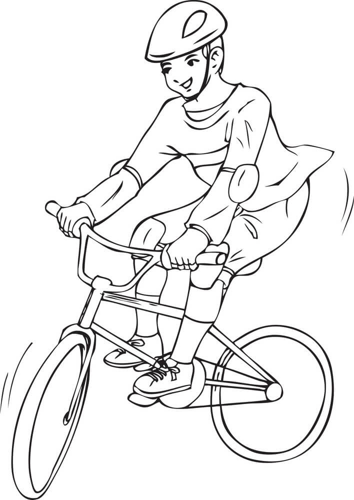 Dibujo de Un Nio Montando Bicicleta para Colorear