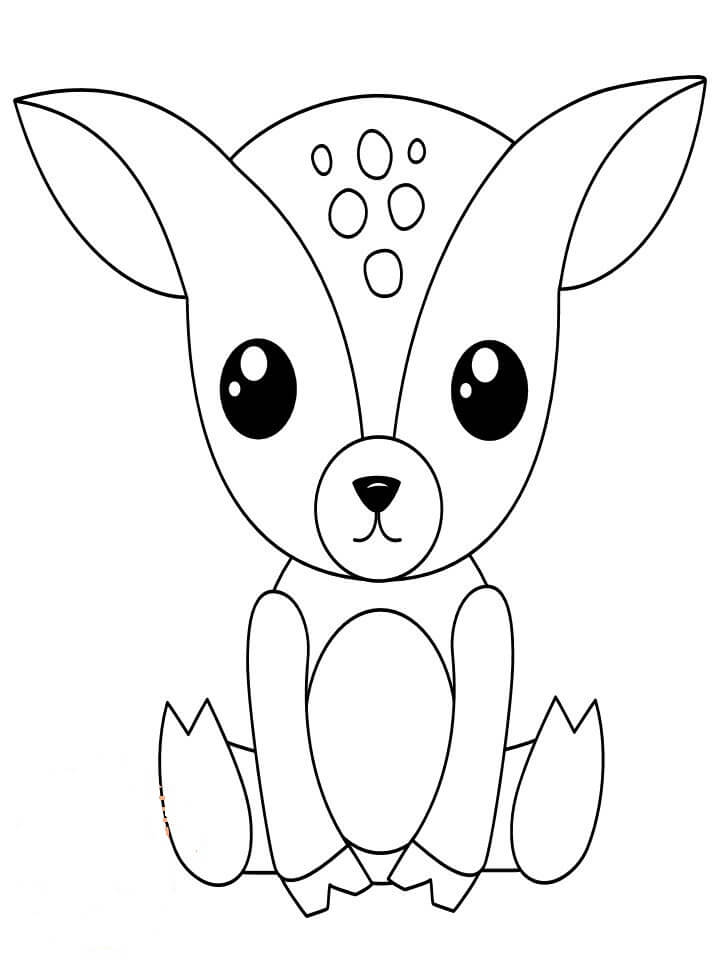 Dibujo de Ciervo Beb Sentado para Colorear