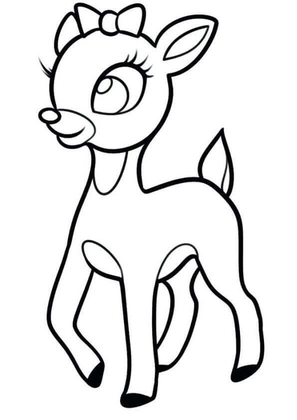 Dibujo de Ciervo Encantador para Colorear