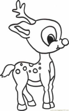 Dibujo de Pequeo Ciervo Sonriendo para Colorear