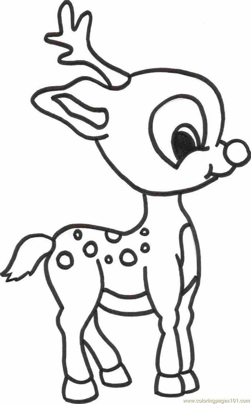 Dibujo de Pequeo Ciervo Sonriendo para Colorear