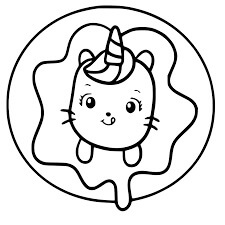 Dibujo de Kedi Tek Boynuzlu Daire para Colorear