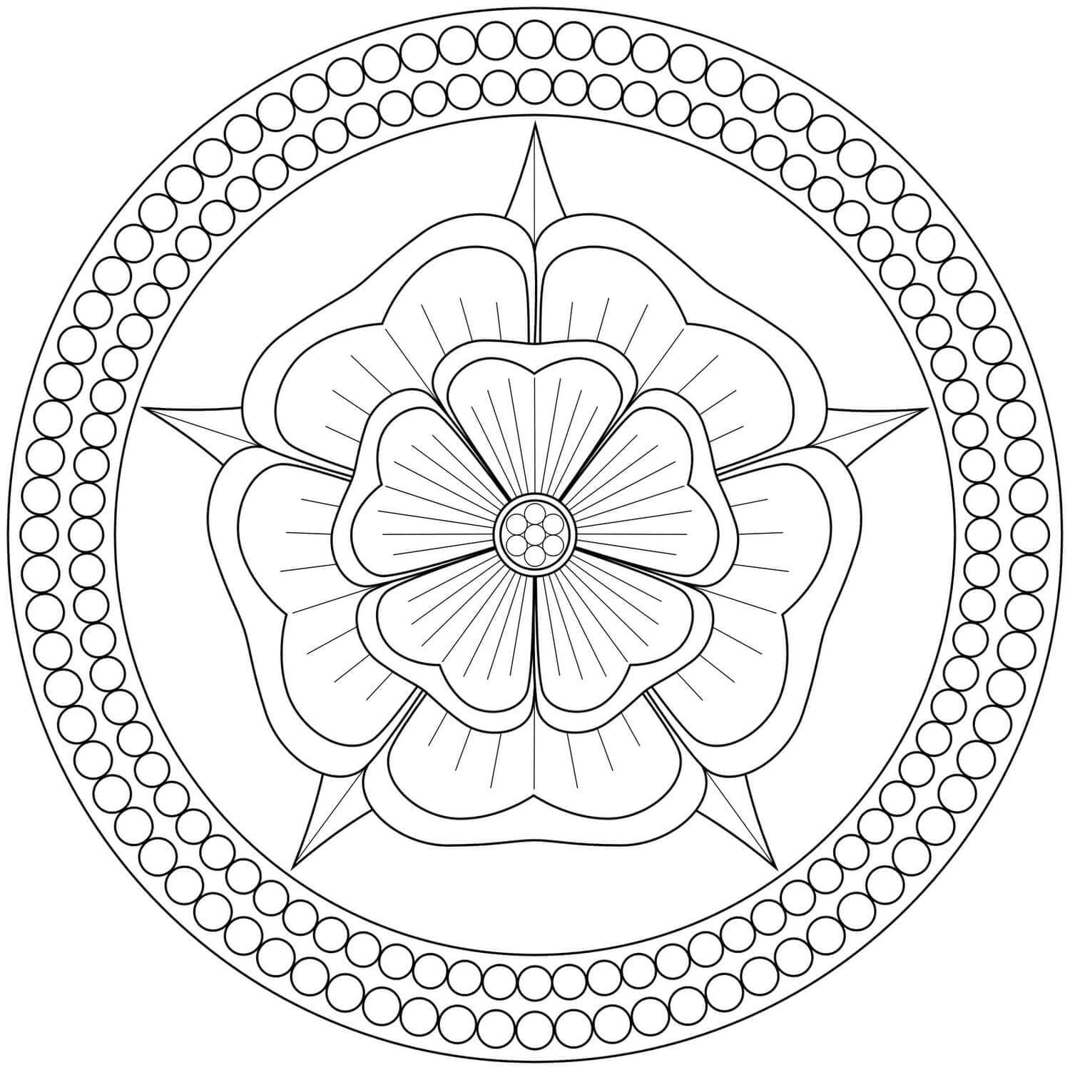 Dibujo de Iekler Mandala Emberi para Colorear
