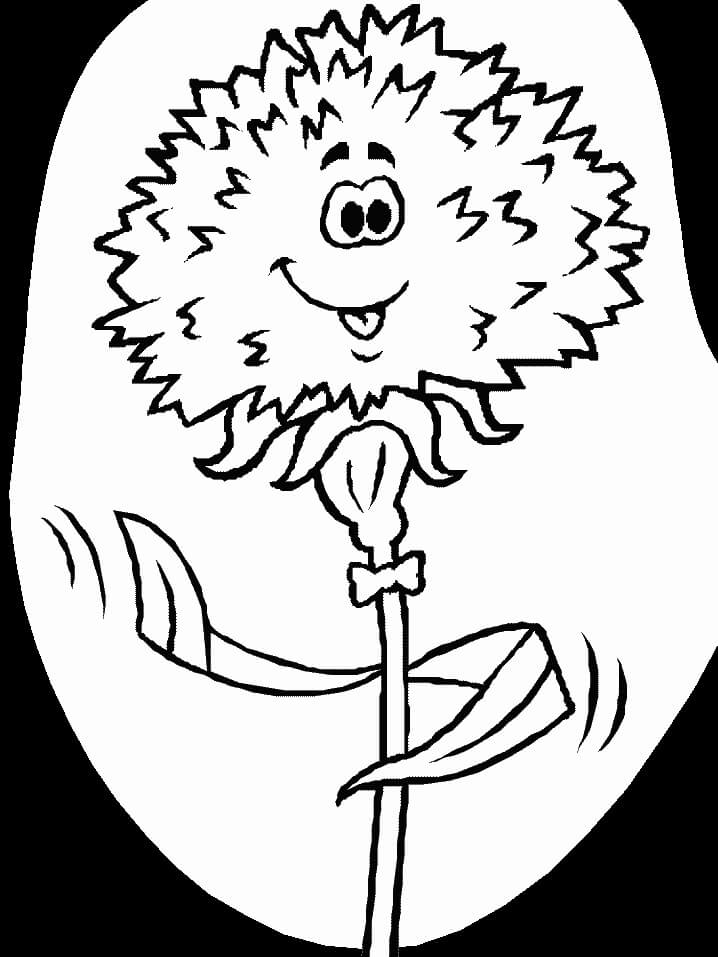 Dibujo de Clavel Divertido para Colorear
