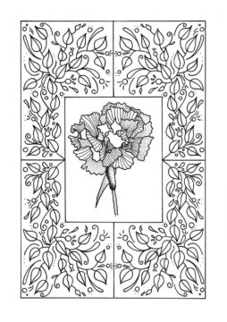 Dibujo de Mandala de Clavel para Colorear