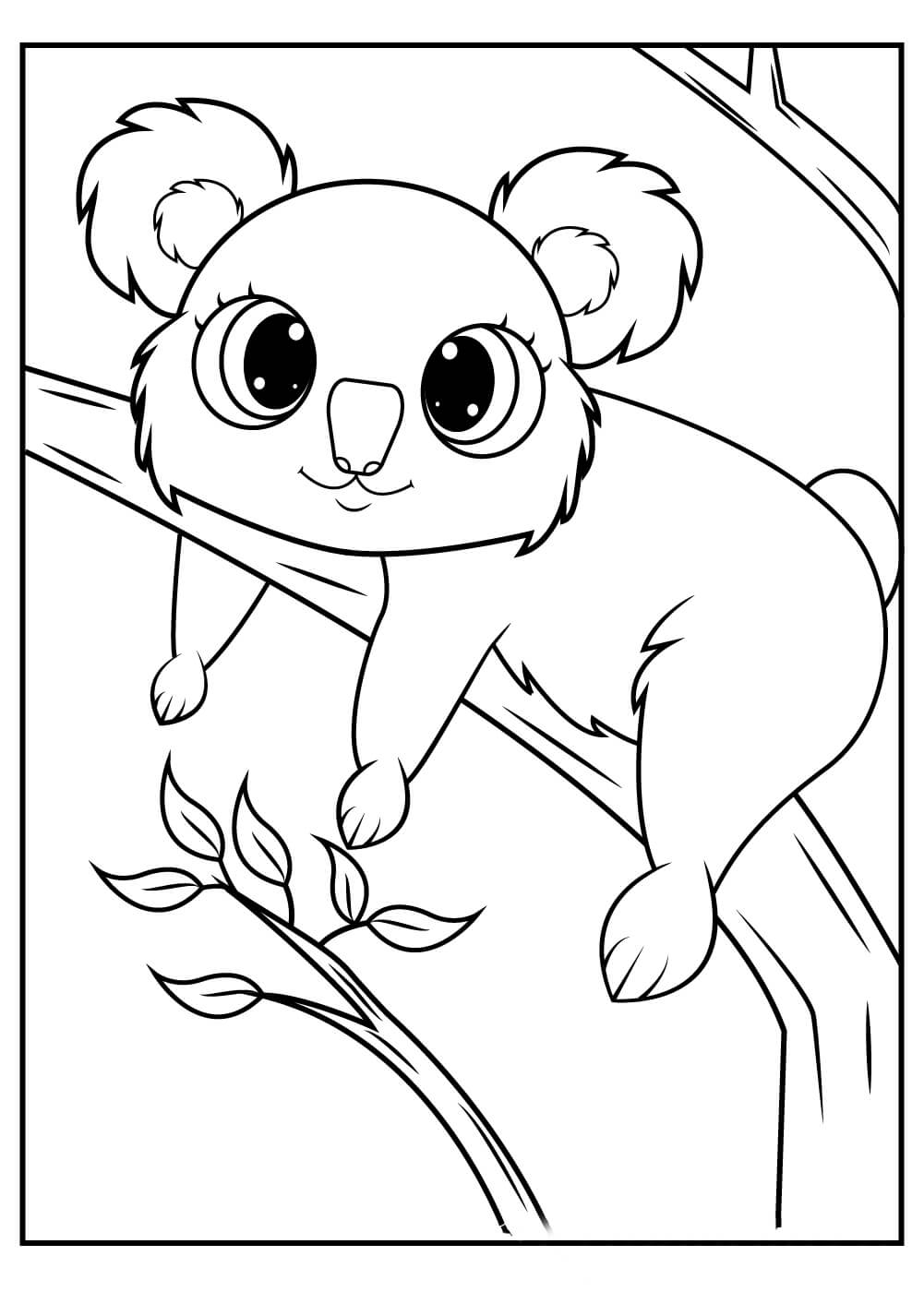 Dibujo de Bonito Koala para Colorear