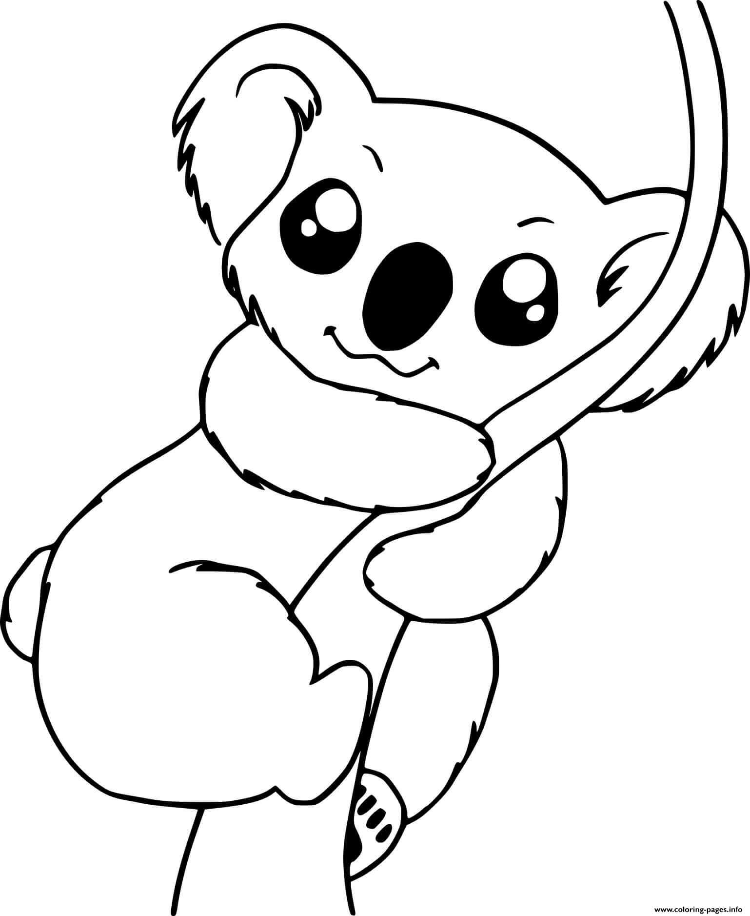Dibujo de Escalada de Koalas para Colorear