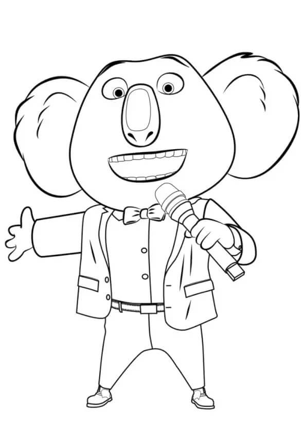 Dibujo de Koala Cantando para Colorear