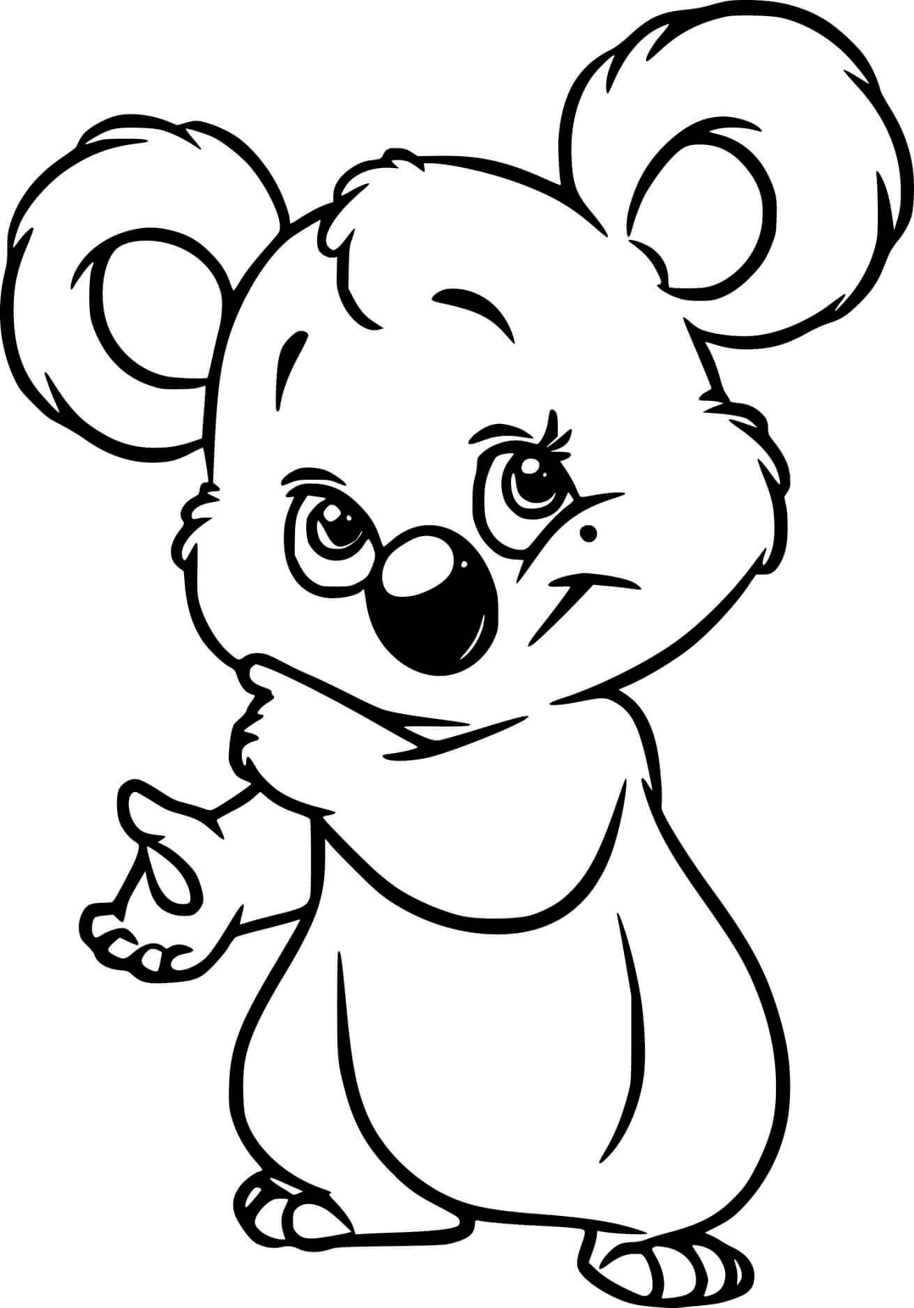 Dibujo de Koala de Dibujos Animados para Colorear