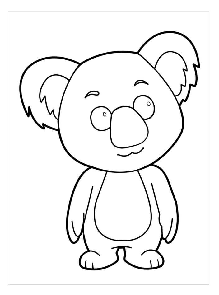 Dibujo de Koala de Pie para Colorear